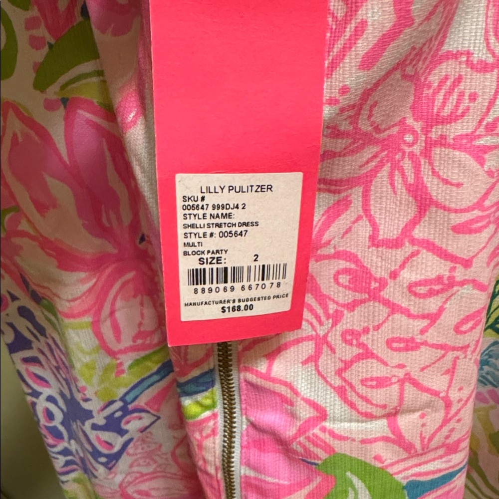 Lilly Pulitzer Shelli Stretch Block Party Floral Multicolor Dress - Picture 7 of 7